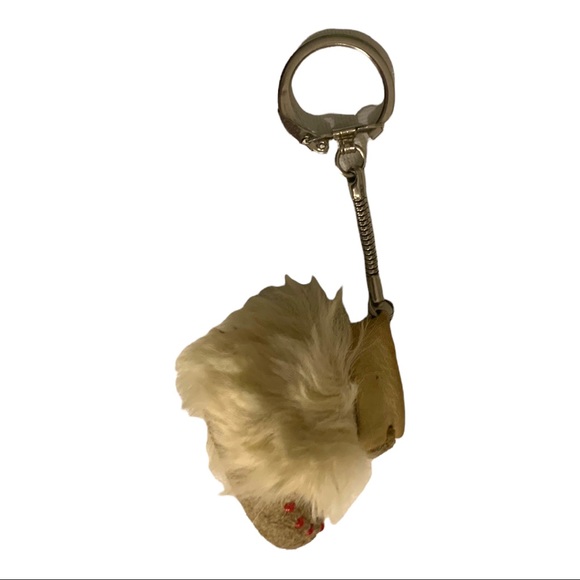 VTG Intuit Eskimo Leather Faux Fur Moccasin Boot Key Chain - Picture 3 of 4